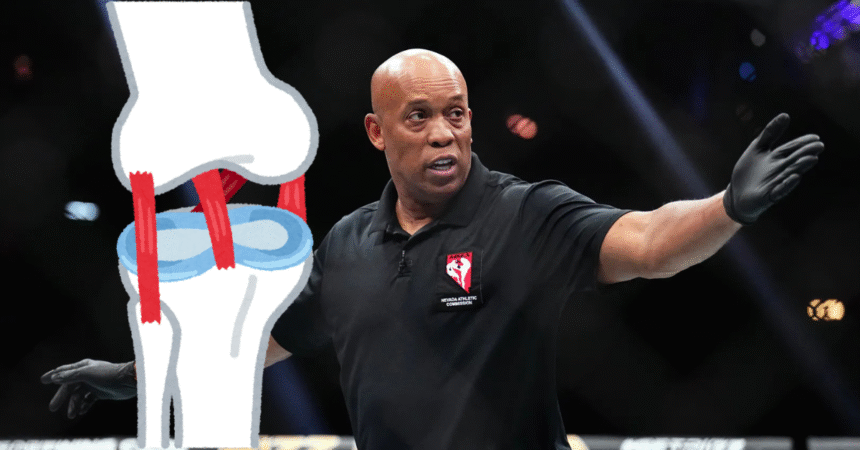 Watch: UFC Referee Suffers Torn ACL During Fight at UFC 324