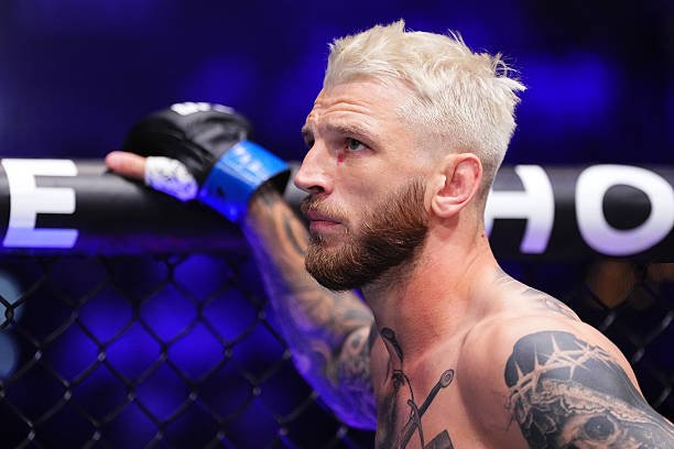 Dan Hooker of New Zealand prepares to face Arman Tsarukyan of Georgia in a lightweight fight during the UFC Fight Night event at ABHA Arena on November 22, 2025 in Doha, Qatar.